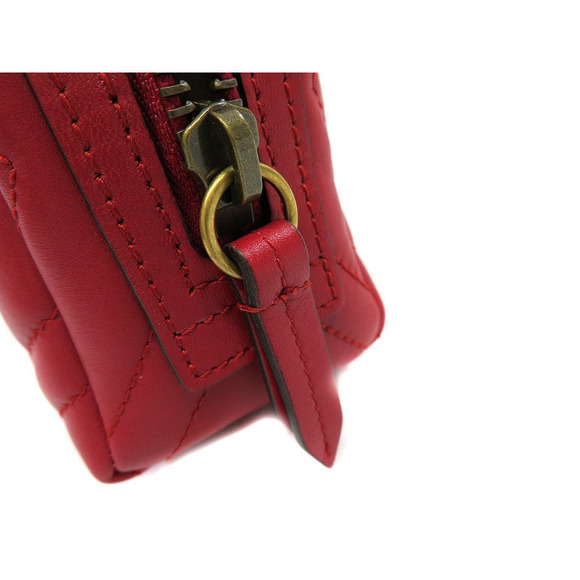Gucci GG Marmont Cosmetic Pouch Red Leather Heart - Picture 7 of 9